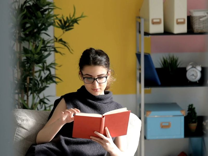 devojka čita knjigu