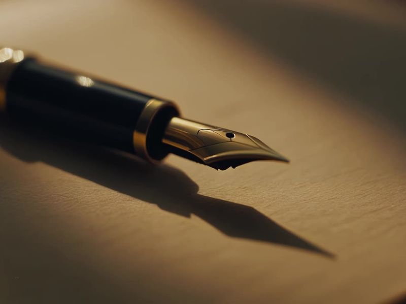 naliv pero na papiru za pisanje